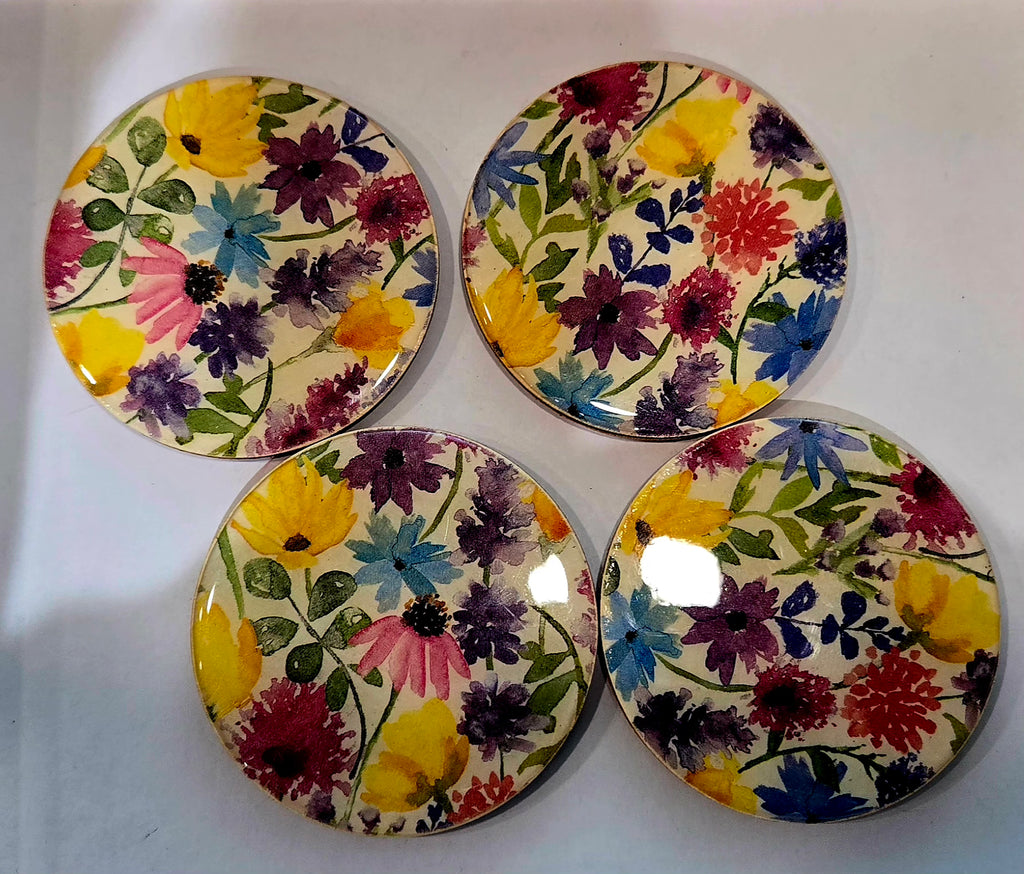 Floral resin coasters (set of 4)