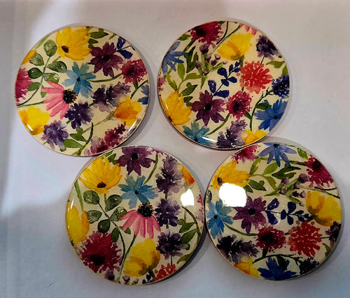 Floral resin coasters (set of 4)