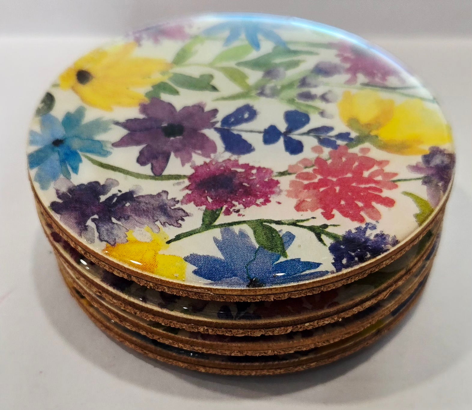 Floral resin coasters (set of 4)